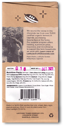 Latitude Sweet Milk Chocolate Bar