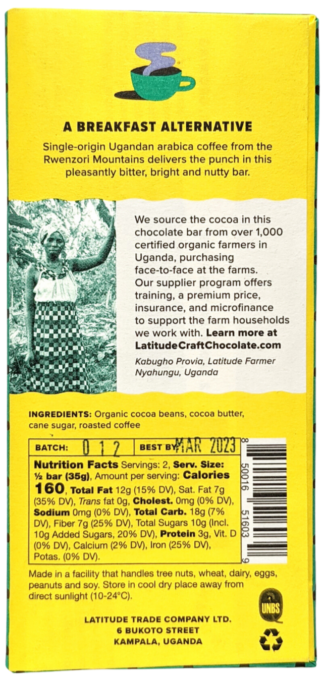 Latitude Bukonzo Coffee Chocolate Bar